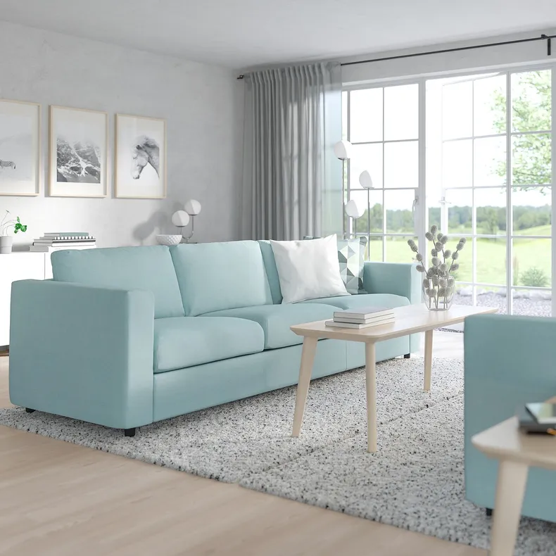 IKEA VIMLE ВІМЛЕ, 3-місний диван-ліжко, САКСЕМАРА світло-синій 495.372.07 фото №3