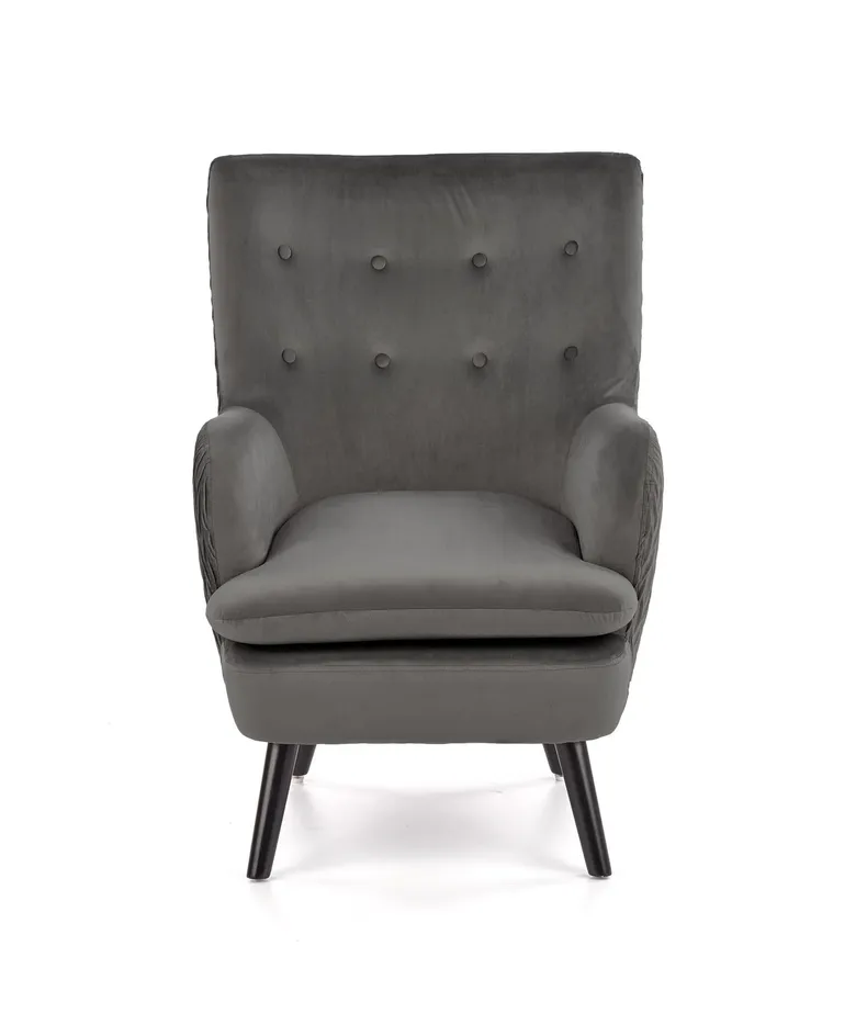 Кресло мягкое HALMAR RAVEL серый/черный фото №5