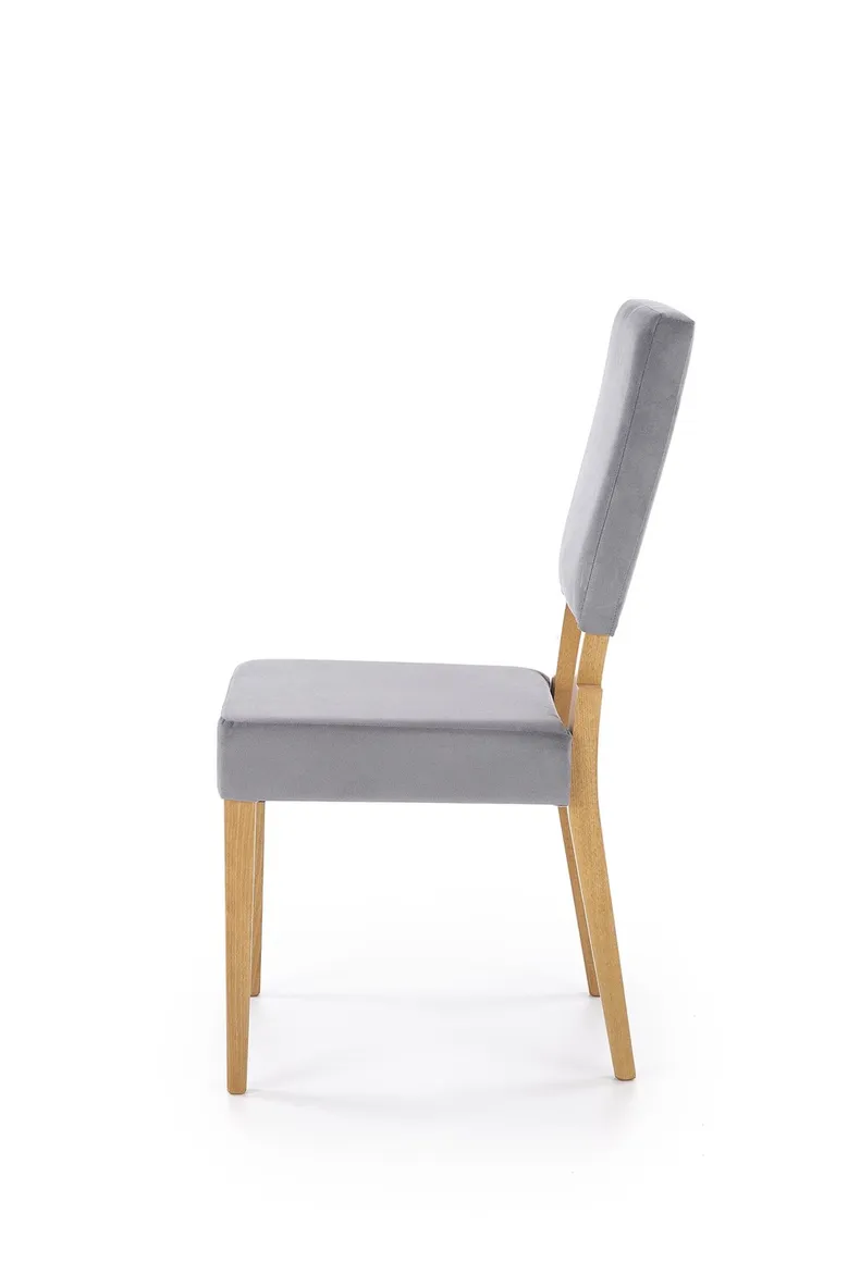 Кухонний стілець HALMAR Sorbus, оббивка - сірий, ніжки - дуб медовий (1шт=2шт) фото №2