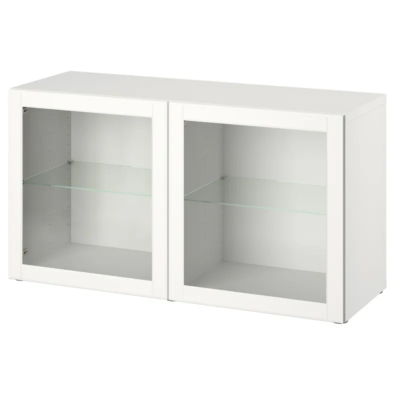 IKEA BESTÅ БЕСТО, стеллаж с дверьми, белый / оствик белый, 120x42x64 см 594.251.53 фото №1