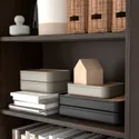 IKEA HARVMATTA ХАРВМАТТА, коробка с крышкой, антрацит, 24x35x6 см 305.553.00 фото thumb №6