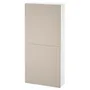 IKEA BESTÅ БЕСТО, навесной шкаф с 2 дверями, белый / Лапвикен светло-серый бежевый, 60x22x128 см 494.170.97 фото