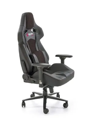 Компьютерное кресло экокожа HALMAR BALDUR серый/черный фото