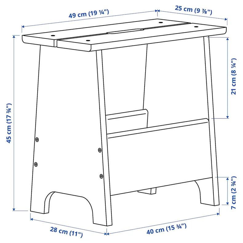 IKEA PERJOHAN ПЭРЙОХАН, табурет c ящиком, сосна фото №10