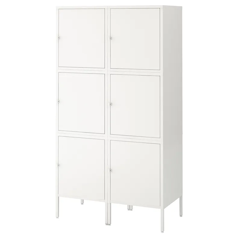 IKEA HÄLLAN ХЭЛЛАН, комбинация для хранения с дверцами, белый, 90x47x167 см 892.493.99 фото №1