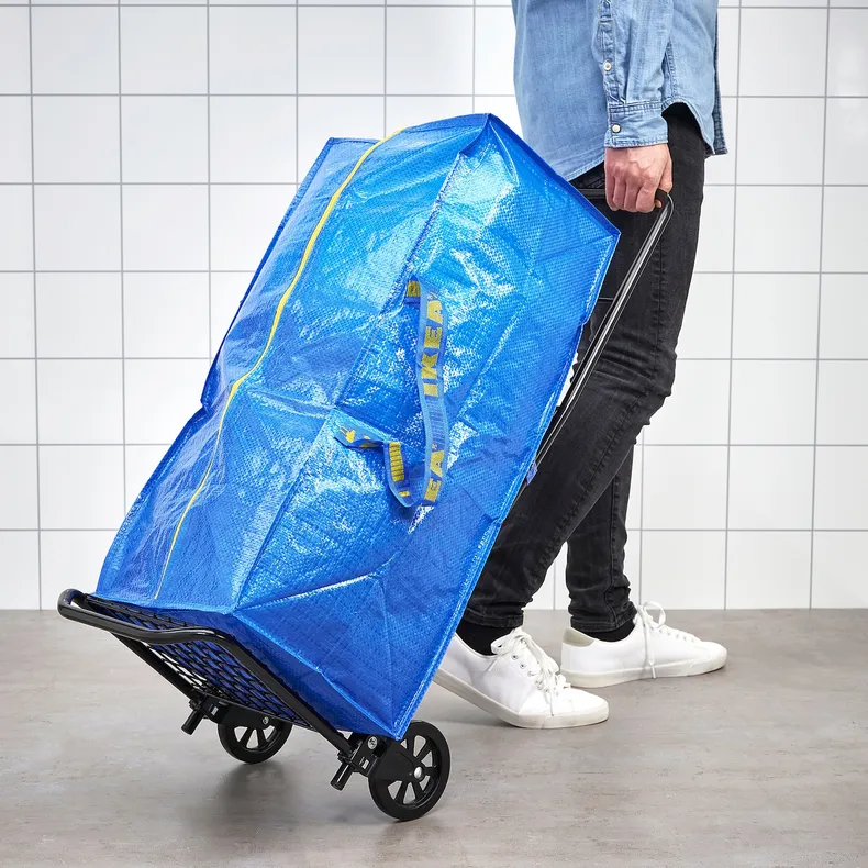 IKEA RULLEBÖR РУЛЛЕБЁР / FRAKTA ФРАКТА, тележка с сумкой, чёрный / синий 894.910.28 фото №3