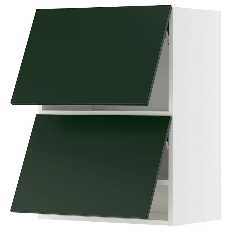IKEA METOD МЕТОД, навесной шкаф/2 дверцы, горизонтал, белый/Гавсторп темно-зеленый, 60x80 см 795.572.65 фото №1