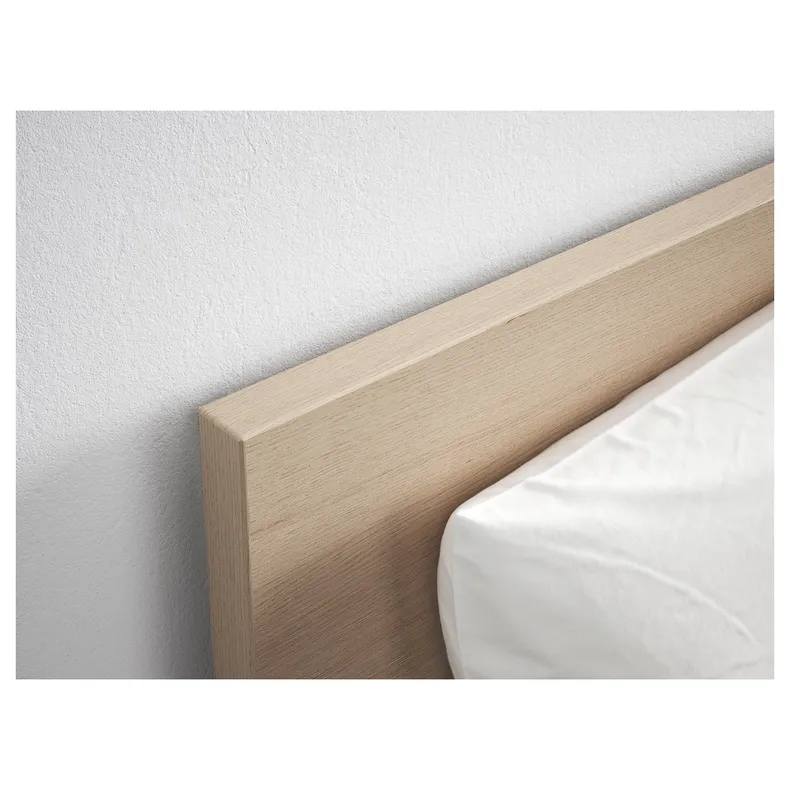 IKEA MALM МАЛЬМ, каркас кровати с 4 ящиками, дубовый шпон, беленый, 140x200 см 990.226.68 фото №9