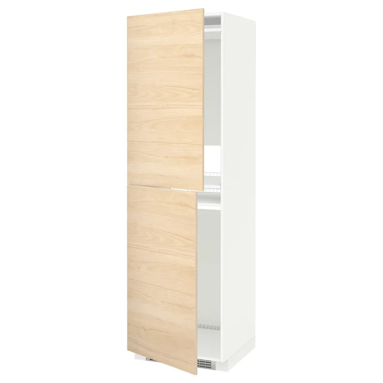 IKEA METOD МЕТОД, висока шафа для холодильнка / морозил, білий / АСКЕРСУНД під світлий ясен, 60x60x200 см 792.048.10 фото №1