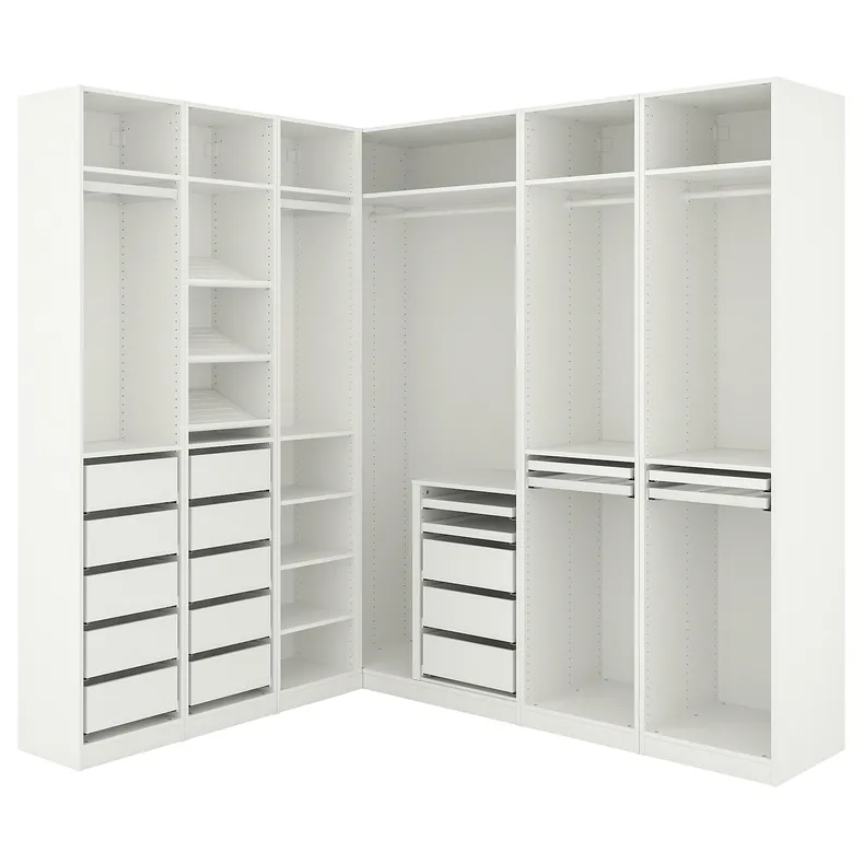 IKEA PAX ПАКС, кутовий гардероб, білий, 211/213x236 см 494.202.93 фото №1