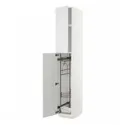 IKEA METOD МЕТОД, висока шафа із приладд д / прибирання, білий / стенсундський білий, 40x60x240 см 394.597.47 фото thumb №1