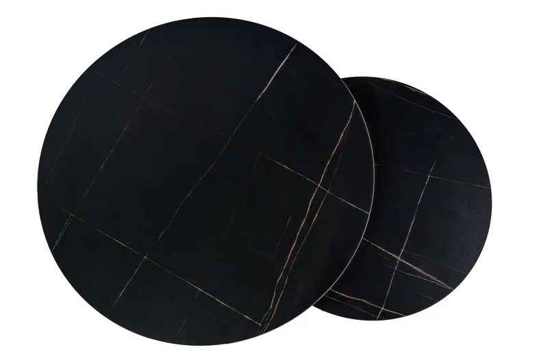 Комплект з 2-х журнальних столиків SIGNAL FERRANTE D, чорний мармур / чорний матовий, 80x80 фото №21