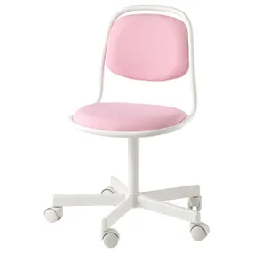 IKEA ÖRFJÄLL ОРФЬЄЛЛЬ, дитяче робоче крісло, білий/ВІССЛЕ рожевий 704.417.69 фото