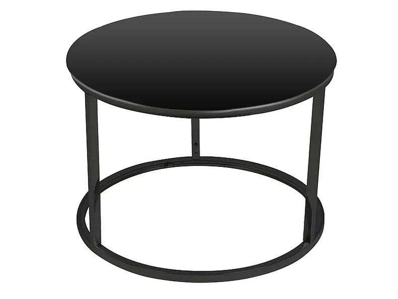 Комплект журнальных столиков (2 шт круглые) SIGNAL ATLANTA D, 80х45 см / 60х42 см, черный / черный мат фото №2