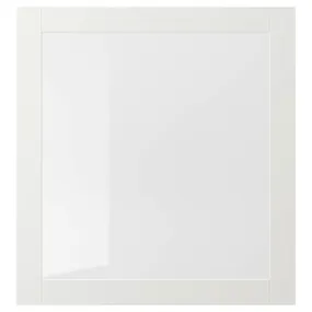 IKEA SINDVIK СИНДВИК, стеклянная дверь, белый / прозрачное стекло, 60x64 см 902.918.58 фото