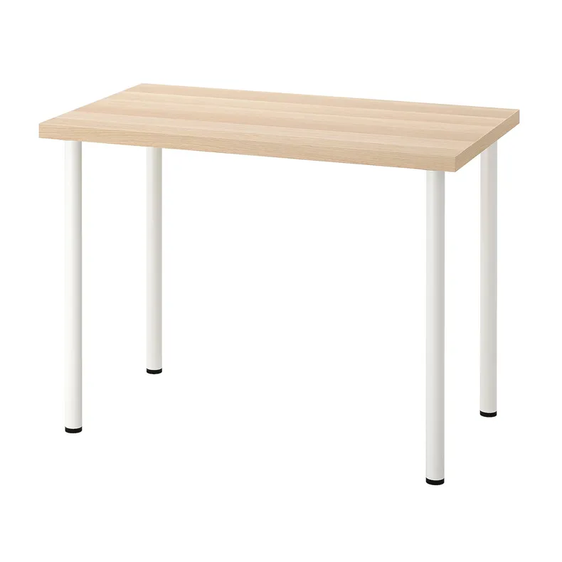 IKEA LINNMON ЛІННМОН / ADILS АДІЛС, письмовий стіл, під білений дуб / білий, 100x60 см 794.163.36 фото №1