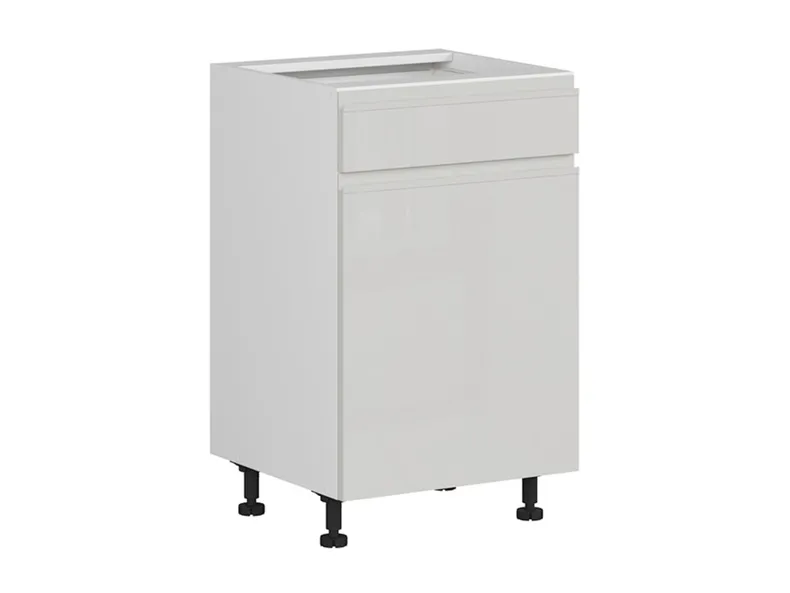 BRW Кухонный цокольный шкаф Sole 50 см правый с выдвижным ящиком светло-серый глянец, альпийский белый/светло-серый глянец FH_D1S_50/82_P/SMB-BAL/XRAL7047 фото №2