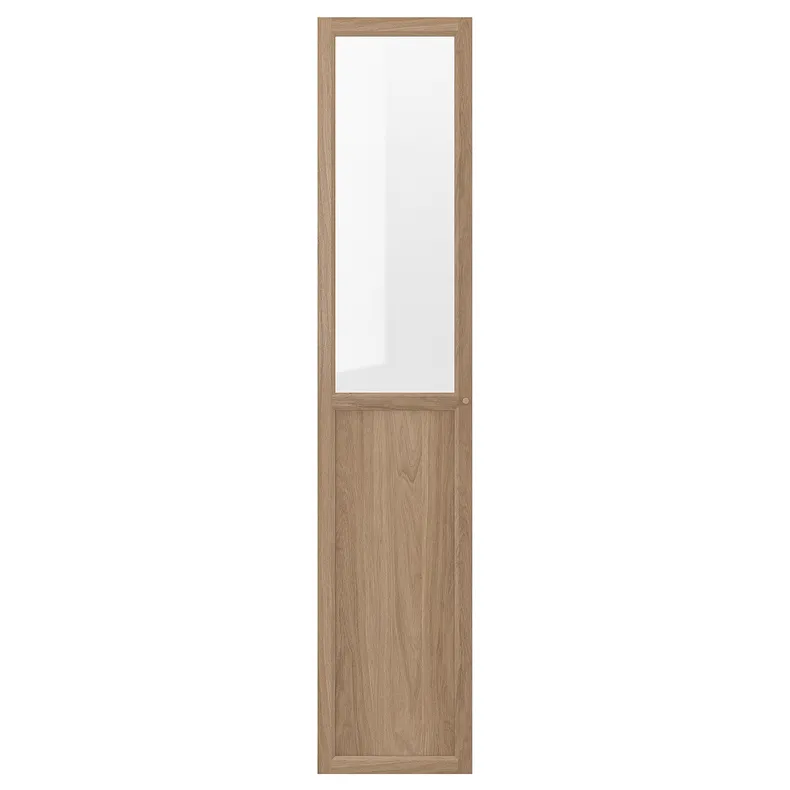 IKEA OXBERG ОКСБЕРГ, панель / скляні дверцята, під дуб, 40x192 см 904.774.32 фото №1