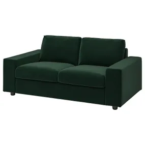 IKEA VIMLE ВІМЛЕ, 2-місний диван, з широкими підлокітниками/Djuparp темно-зелений 894.326.75 фото