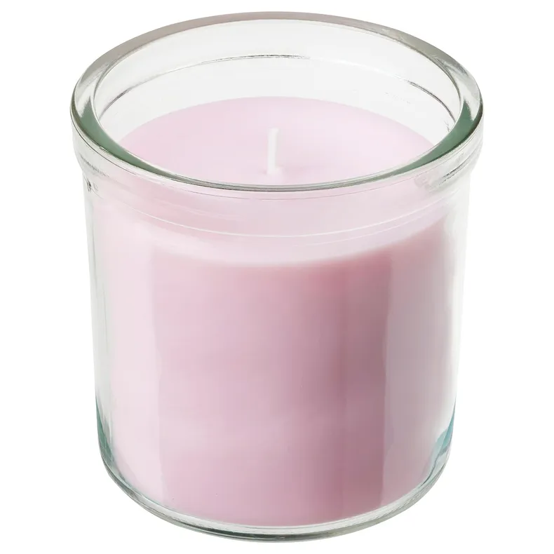 IKEA LUGNARE ЛУГНАРЕ, ароматизована свічка у склянці, жасмин / рожевий, 40 Години 305.023.83 фото №1
