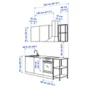IKEA ENHET ЕНХЕТ, кухня, біла / сіра рамка, 223x63.5x222 см 293.377.37 фото thumb №3