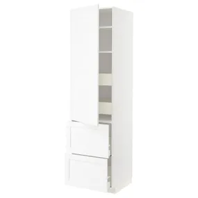 IKEA METOD МЕТОД / MAXIMERA МАКСИМЕРА, высокий шкаф+полки / 4ящ / двр / 2фасада, белый Энкёпинг / белая имитация дерева, 60x60x220 см 094.735.56 фото