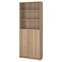 IKEA BILLY БІЛЛІ / OXBERG ОКСБЕРГ, книжкова шафа з дверцятами, під дуб, 80x30x202 см 094.833.67 фото