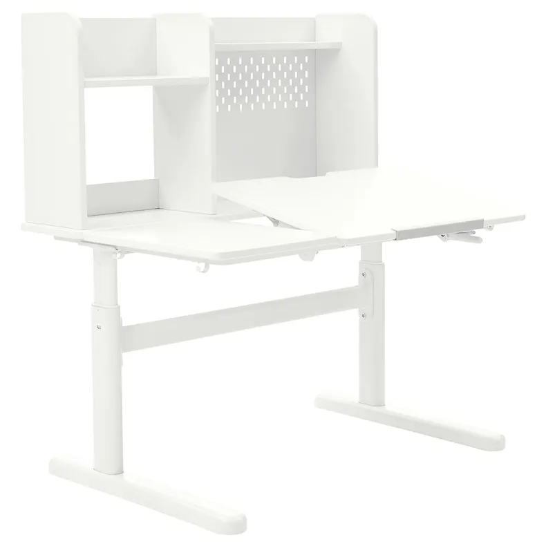 IKEA BERGLÄRKA БЕРГЛЕРКА, письмовий стіл, білий/нахил, 100x70 см 795.664.82 фото №1