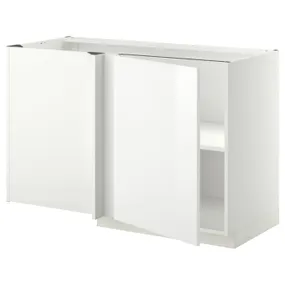 IKEA METOD МЕТОД, угловой напольный шкаф с полкой, белый / Рингхульт белый, 128x68 см 694.653.51 фото