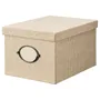 IKEA KVARNVIK КВАРНВІК, коробка для зберігання з кришкою, бежевий, 25x35x20 см 204.594.79 фото