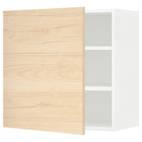 IKEA METOD МЕТОД, шафа навісна із полицями, білий / АСКЕРСУНД під світлий ясен, 60x60 см 094.698.80 фото