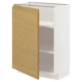 IKEA METOD МЕТОД, підлогова шафа з полицями, білий / Voxtorp імітація. дуб, 60x37 см 395.378.87 фото