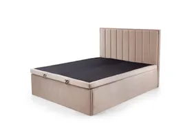 Кровать двуспальная с подъемным механизмом HALMAR ASENTO 160x200 см светло-бежевая фото
