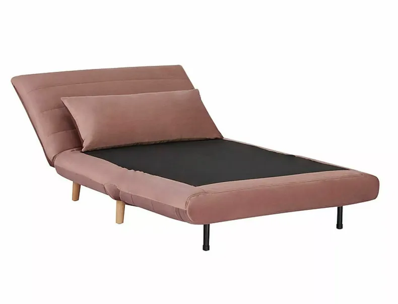 Диван-кровать раскладной бархатный SIGNAL SPIKE Velvet, античный розовый фото №3