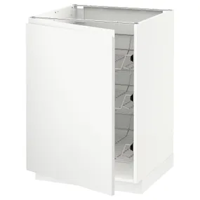 IKEA METOD МЕТОД, напольный шкаф / проволочные корзины, белый / Воксторп матовый белый, 60x60 см 894.574.54 фото