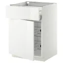 IKEA METOD МЕТОД / MAXIMERA МАКСИМЕРА, напольн шкаф с пров корз / ящ / дверью, белый / Рингхульт белый, 60x60 см 894.581.99 фото thumb №1