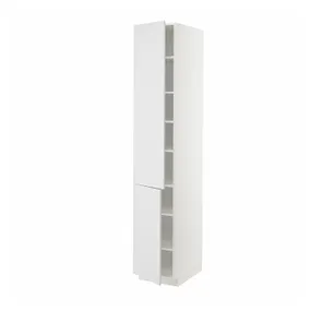 IKEA METOD МЕТОД, высокий шкаф с полками / 2 дверцы, белый / Стенсунд белый, 40x60x220 см 694.572.71 фото