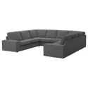 IKEA KIVIK КИВИК, 6-местный п-образный диван, Талмира средне-серая 095.278.04 фото thumb №1