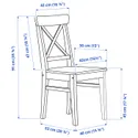 IKEA INGATORP ІНГАТОРП, INGOLF ІНГОЛЬФ, стіл і 4 стільці, чорний, коричнево-чорний, 110, 155 см фото thumb №5