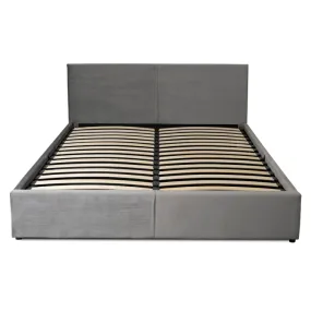 Ліжко двоспальне оксамитове MEBEL ELITE MONICA Velvet, 140x200 , Сірий фото
