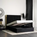 Кровать двуспальная бархатная MEBEL ELITE EMILIO Velvet, 160x200 см, Черный фото thumb №3