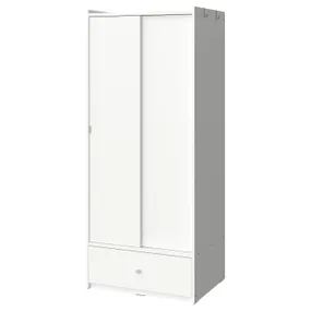 IKEA BRUKSVARA БРУКСВАРА, гардероб із розсувними дверцятами, білий, 80x191 см 805.758.81 фото