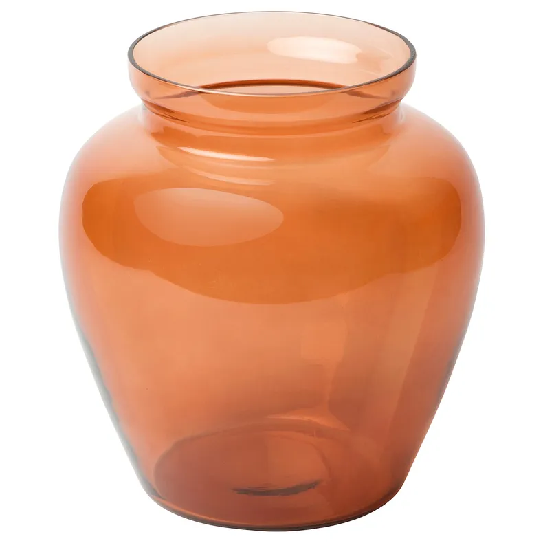 IKEA GOKVÄLLÅ ГОКВЕЛЛО, ваза, помаранчевий, 19 см 005.690.11 фото №1