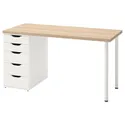 IKEA LAGKAPTEN ЛАГКАПТЕН / ALEX АЛЕКС, письменный стол, дуб, окрашенный в белый цвет, 140x60 см 094.320.14 фото thumb №1