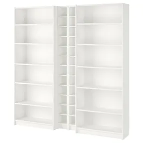 IKEA BILLY БІЛЛІ / GNEDBY ГНЕДБЮ, книжкова шафа, білий, 200x28x202 см 990.178.36 фото