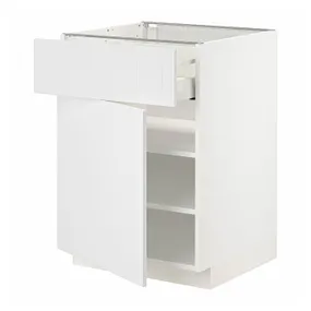 IKEA METOD МЕТОД / MAXIMERA МАКСІМЕРА, підлогова шафа з шухлядами та дверц, білий / стенсундський білий, 60x60 см 794.690.37 фото