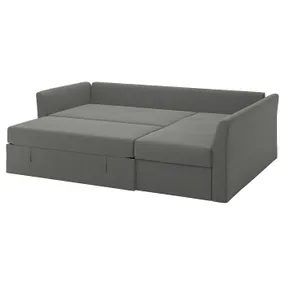 IKEA HOLMSUND ХОЛЬМСУНД, кутовий диван-ліжко, БОРГУНДА темно-сірий 695.168.93 фото