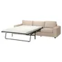 IKEA VIMLE ВІМЛЕ, 3-місний диван-ліжко, з широкими підлокітниками / ХАЛЛАРП бежевий 495.370.90 фото