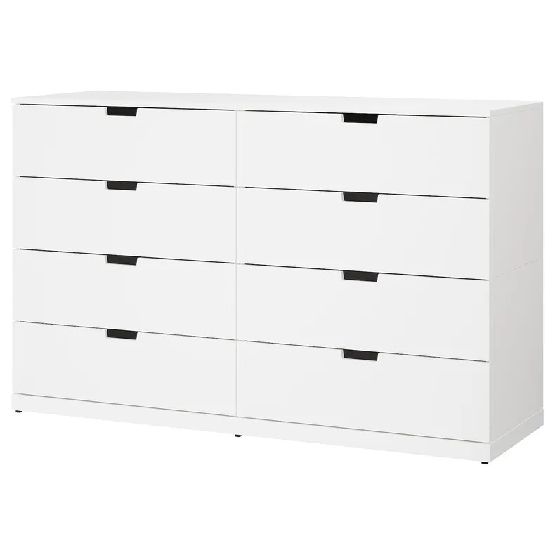 IKEA NORDLI НОРДЛІ, комод із 8 шухлядами, білий, 160x99 см 292.395.05 фото №1