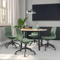 IKEA MITTZON МИТТЗОН, конференц-стол, круглый окл береза / черный, 120x75 см 395.304.28 фото thumb №2